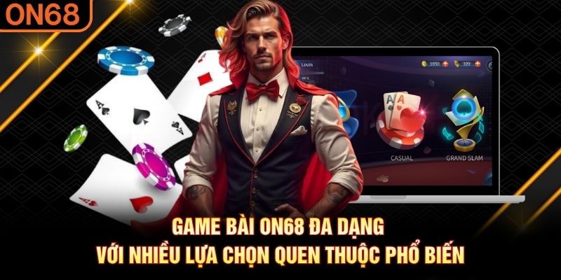Game bài ON68 đa dạng với nhiều lựa chọn quen thuộc phổ biến game bài on68
